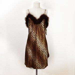 Leopard Negligee faux fur bodice